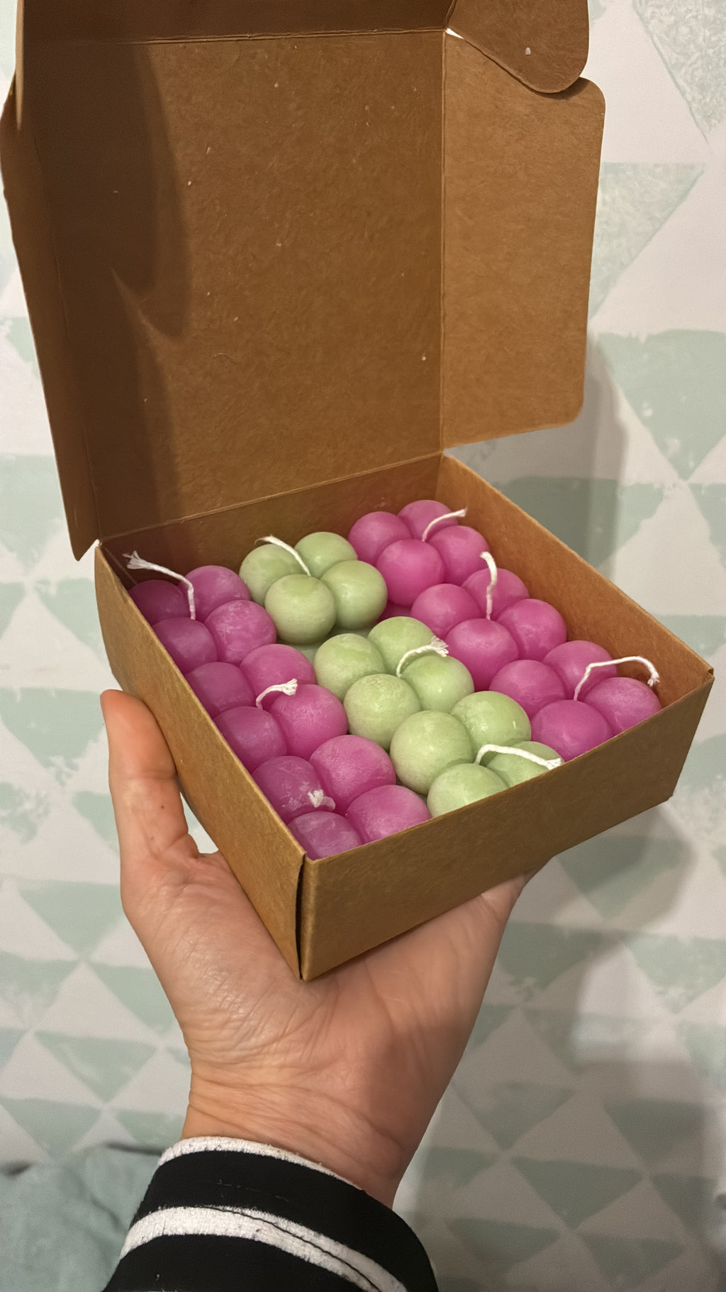 9 kleine bolletjeskaarsen in doosje